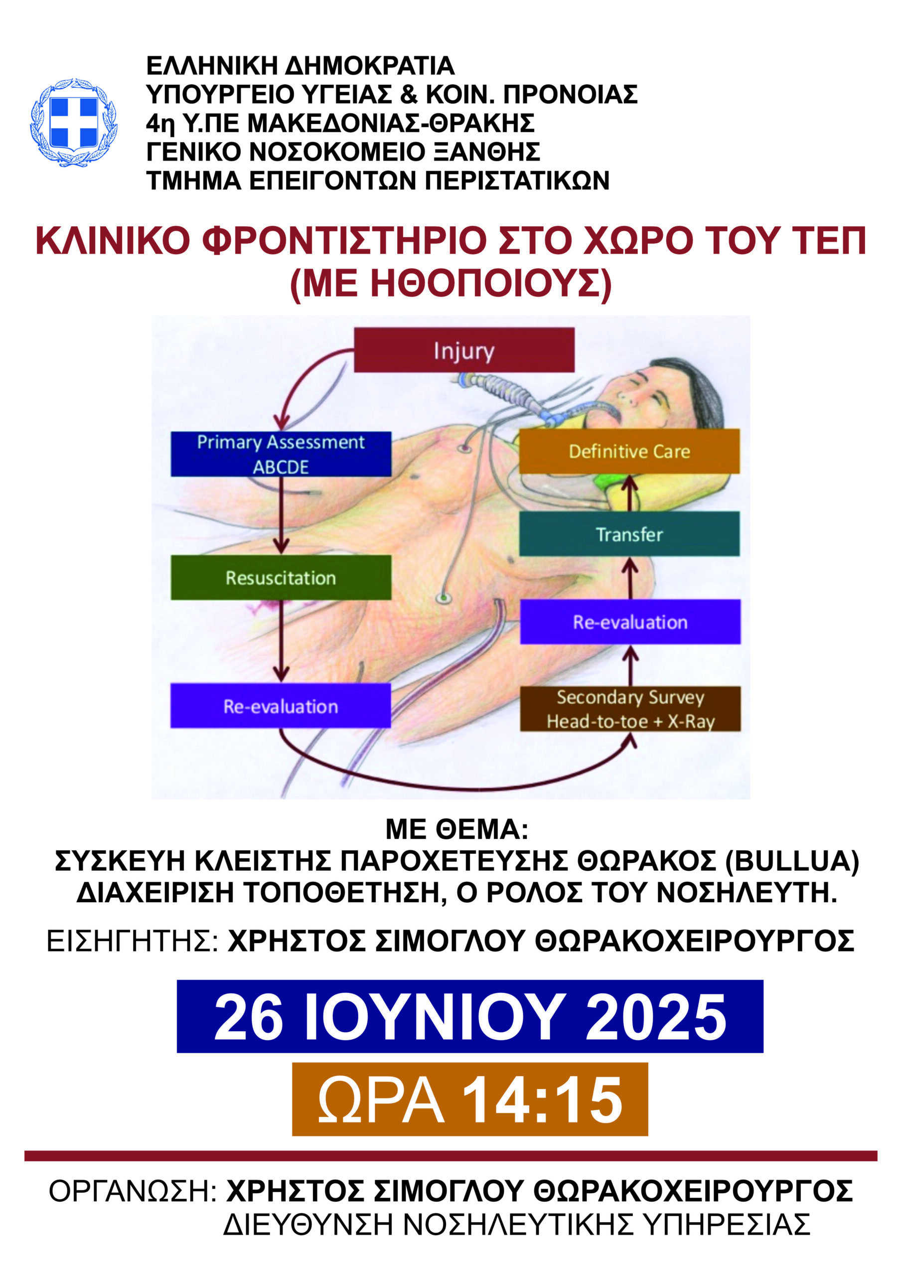 Read more about the article Ξάνθη 02-07-2025 / Συσκευή κλειστής παροχέτευσης θώρακος (BULLAW)